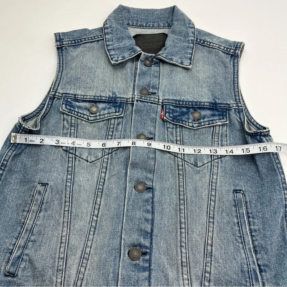 Levi’s Girls 10 - 12 Years Blue Denim Sleeveless Vest Button Streetwear‎ Western
